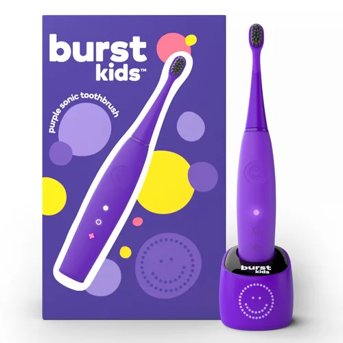 Miniatura 8 de Cepillo de dientes eléctrico Burst para niños y niños pequeños (azul) Cerdas suaves Temporizador de dos minutos Batería recargable Mango