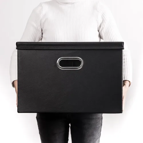 Miniatura 7 de PRANDOM - Cajas de almacenamiento grandes apilables con tapas (paquete de 5 unidades), contenedores organizadores de almacenamiento plegables