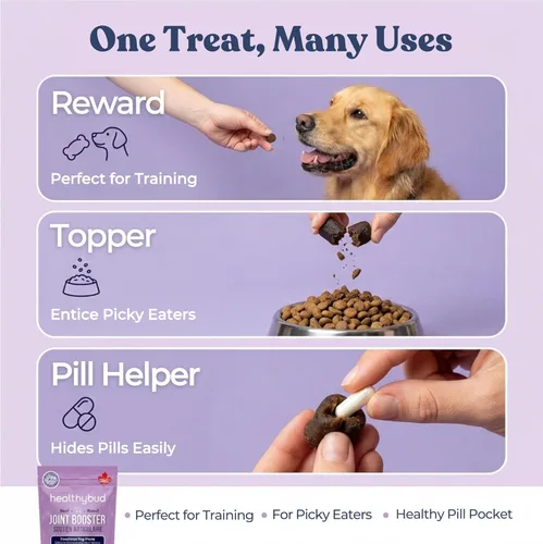 Miniatura 6 de healthybud Masticables suaves para cadera y articulaciones para perros, golosinas funcionales sin granos para perros con glucosamina, condroitina