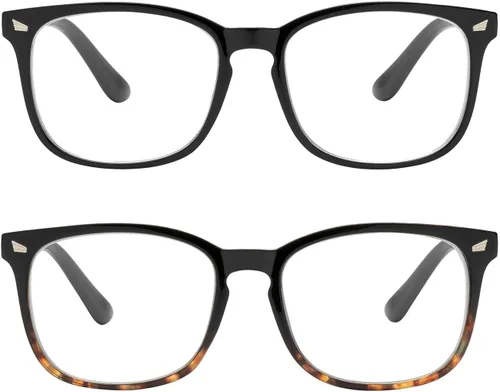 Yogo Vision Blue Light Blocking Computer Glasses Anti Glare Reduce Eyestrain Eyeglasses for Men and Women Paquete de 2: Conjunto de cristal rosa y