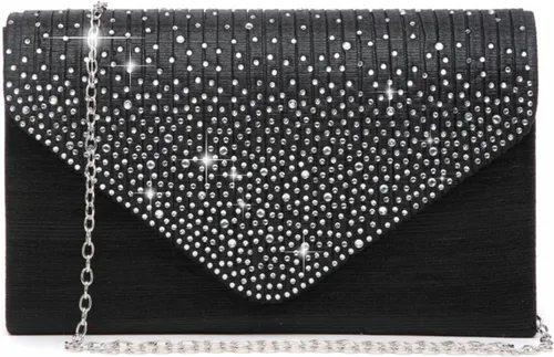 Dasein Bolso de mano con satén satinado para mujer, tipo embrague, para noche, bandolera, bolsos, fiesta, graduación, boda, sobre
