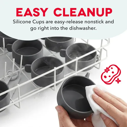 Miniatura 6 de Dash - Preparador de tamaño familiar para bocadillos de huevo - Preparador eléctrico de bocadillos de huevo con tazas de silicona antiadherentes