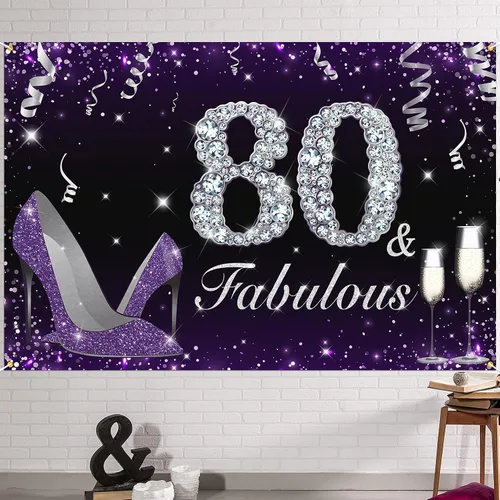 Miniatura 26 de HAMIGAR Fabuloso telón de fondo de cumpleaños tacones altos morados