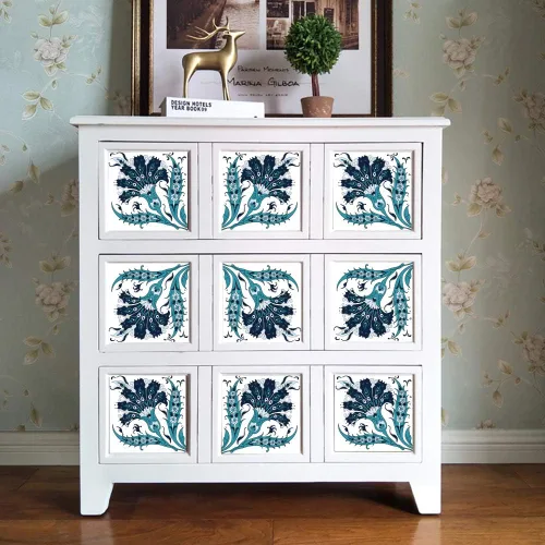 Miniatura 18 de AILEGOU Juego de 20 calcomanías para azulejos de despegar y pegar, vinilo impermeable, autoadhesivo, removible, para baño y cocina, 6 x 6 pulgadas