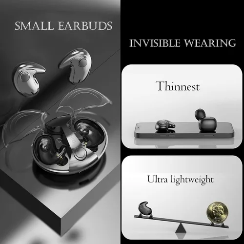 Miniatura 4 de Xmenha Auriculares ocultos para dormir invisibles inalámbricos Bluetooth ocultos para dormir de lado, micro auriculares inalámbricos Bluetooth
