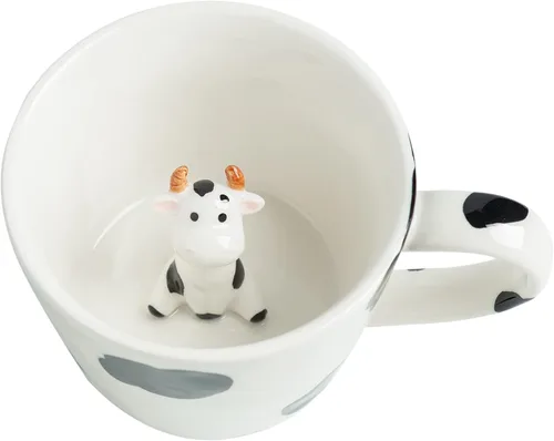Miniatura 11 de DIHOclub Taza de cerámica de panda con animal 3D oculto, taza de figura de animal de dibujos animados hecha a mano, taza linda, regalo de Navidad