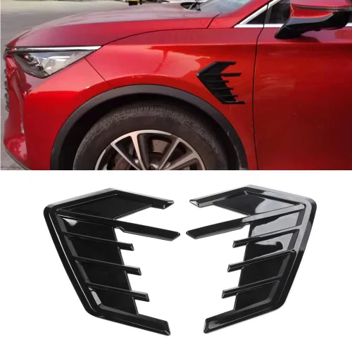 2 rejillas de ventilación laterales para guardabarros de automóvil, cubierta universal para decoración del cuerpo del alerón, calcomanías