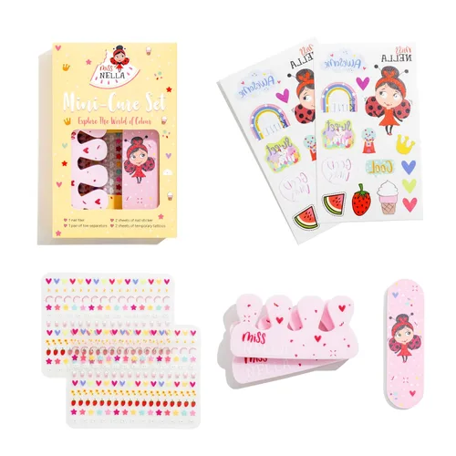 Miniatura 3 de MISS NELLA Juego de maquillaje y esmalte de uñas para niñas pequeñas, regalo seguro y divertido, hipoalergénico, dermatológicamente probado, apto