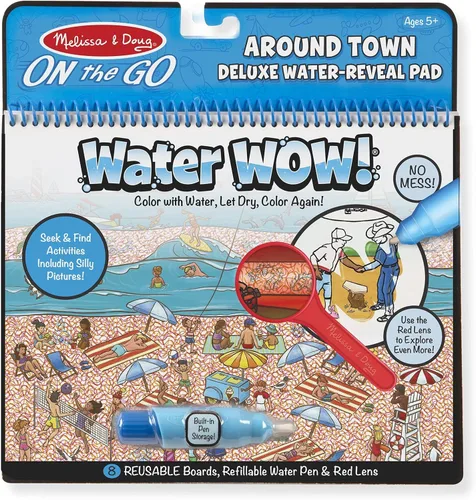 Miniatura 4 de Melissa & Doug On the Go Water Wow! Almohadilla de actividades reutilizable de lujo para revelar agua – Around Town
