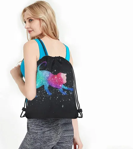 Miniatura 4 de Beabes Mochila con cordón de unicornio arcoíris y bolsa de gimnasio con cordón, Multi-a141, Mochilas de viaje