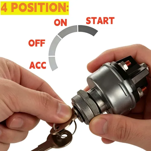 Miniatura 3 de Interruptor de encendido con 4 posiciones 4 terminales de repuesto para Ford Jubilee Massey Ferguson Tractor Trailer Caterpillar Agricultura Plant