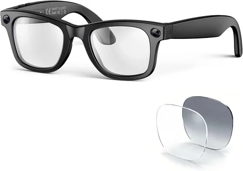 AI Smart Glasses with Camera and Bluetooth,8MP 2K HD Camera Glasses,AI Voice Control,AI Photo Recognition and Translation,Smart Anti-Blue Light