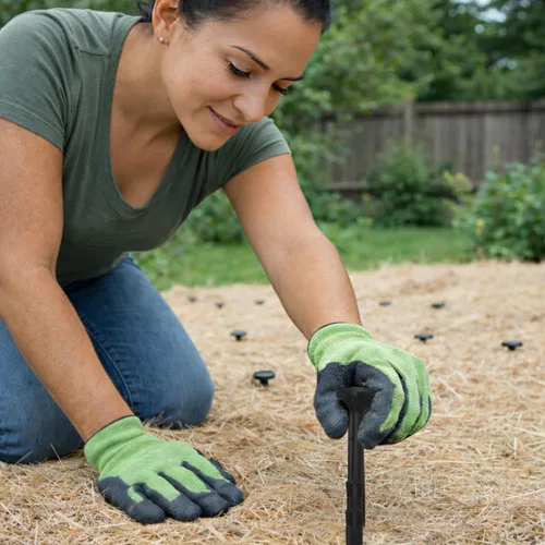 Miniatura 5 de Estacas de jardín resistentes para tela de malezas, césped, manta de erosión, tela de paisaje, más segura que las grapas de césped de acero (100)