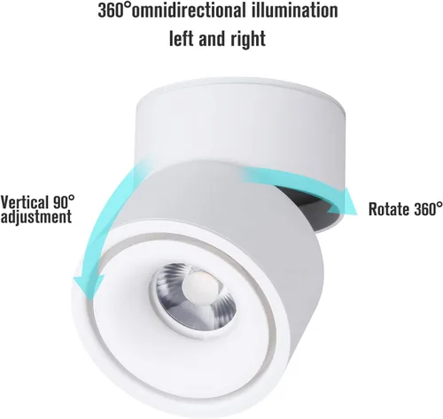 Miniatura 7 de Foco LED de Techo - Luz de Pared Downlight de Techo Ajustable 360° Iluminación LED COB Lámpara de Pared o Luz Puntual Blanco Frío 6000K / Blanco