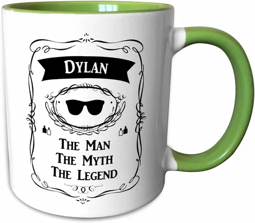 Miniatura 12 de 3dRose Dylan - The Man The Myth The Legend - Nombre personal personalizado regalo 11oz taza amarilla bicolor Amarillo