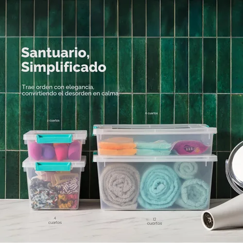 Miniatura 7 de IRIS USA Contenedores de almacenamiento de 4 cuartos de galón con tapas, paquete de 6, fabricados en Estados Unidos, caja de clip, pequeños