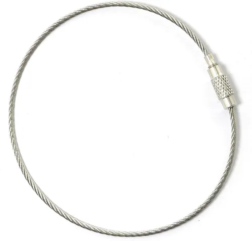 Miniatura 5 de RLECS 20 llaveros de alambre de acero inoxidable de 0.069 pulgadas para cables de aviones, 4 bucles de longitud, 5 unidades de cada uno para colgar