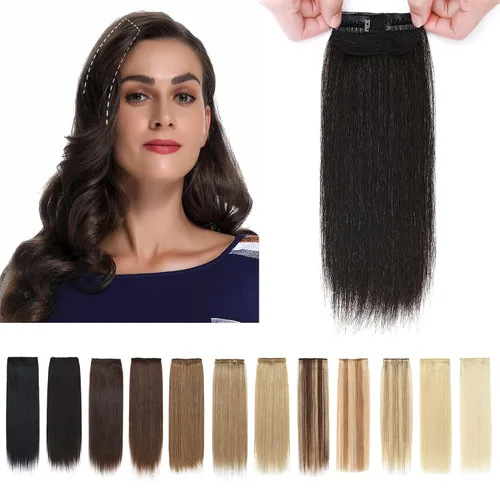 Miniatura 8 de SEGO 2 extensiones de cabello corto con clip de 4 pulgadas, 0.56 oz, 100% cabello humano para mujeres con cabello adelgazante que añade volumen