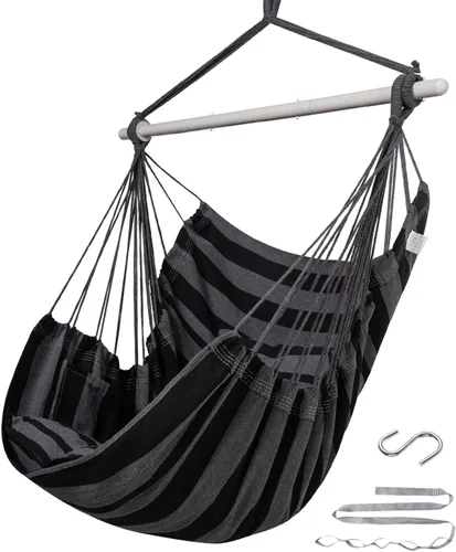 Miniatura 8 de ADVOKAIR - Silla tipo hamaca colgante grande, cómoda, suave y duradera, incluye 2 cojines de asiento
