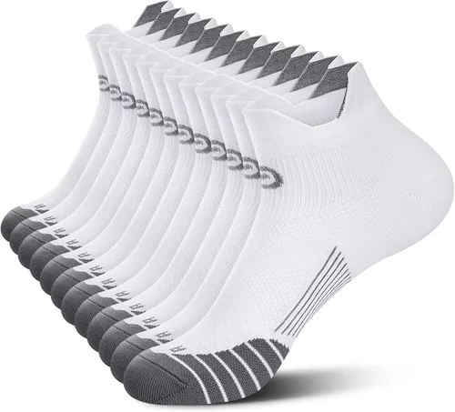 Miniatura 10 de Calcetines de compresión al tobillo PAPLUS para hombres y mujeres 2/4/6 pares, calcetín de compresión de corte bajo para correr con soporte