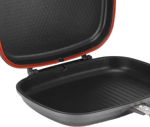 Miniatura 9 de flexman Sartén doble de 12.6 x 10.2 x 2.6 pulgadas, sartén de aluminio con anillo de sellado, bloqueo magnético de 4000 Gauss para cocción