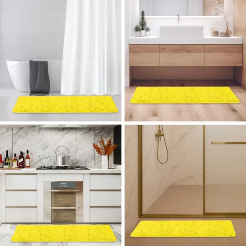Miniatura 424 de Alfombra de baño pequeña de 12 x 18 pulgadas, lavable y absorbente, antideslizante, alfombra de baño de felpilla gruesa y suave para baño, ducha