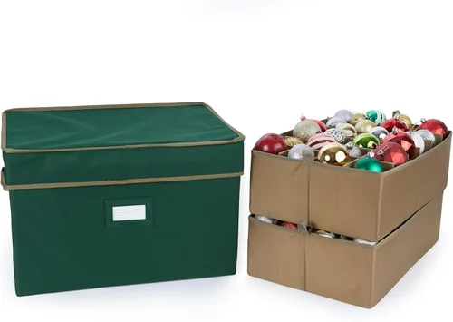 Miniatura 19 de Covermates Keepsakes – Caja de almacenamiento ajustable de 72 piezas – Capacidad para adornos de 4 pulgadas – Resistente – Asas – apilables