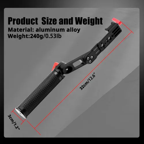 Miniatura 7 de Mango RS4 RS3 Mango ajustable Extensión de mano Extensión de mano Soporte de agarre de aleación de aluminio con abrazadera OTAN compatible con DJI