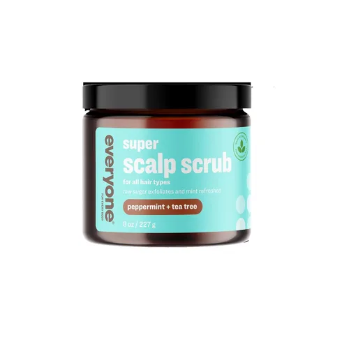 Everyone Hair Care Super Scalp Scrub - Menta y árbol de té, botella de 8 onzas líquidas, exfoliante para el cuero cabelludo, exfoliante suave para