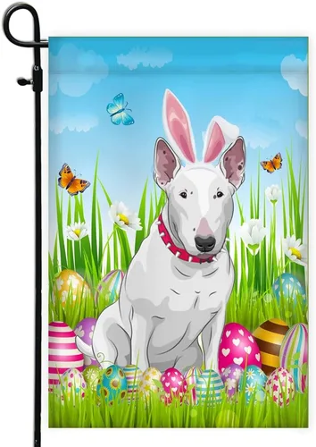 Miniatura 15 de Beagle Happy Easter Day Holiday Flag Funny Dog Wear Bunny Ears Headband Cute for Home Decor (12" x 18") USA Garden Flag Premium Decorative Yard