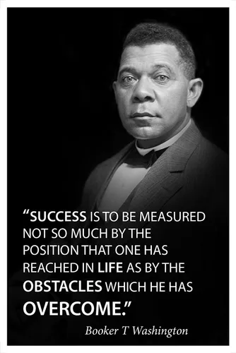 Miniatura 3 de El éxito se mide con un famoso retrato de póster de cita por Booker T Washington decoración motivacional para aulas escolares, bibliotecas, salas
