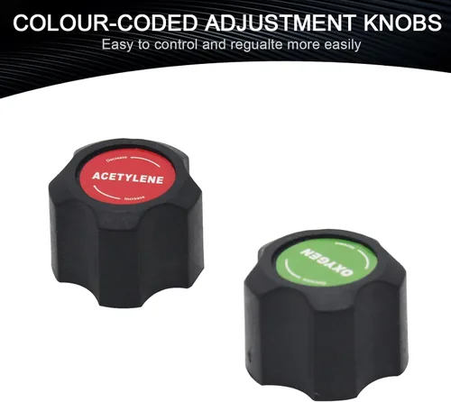 Miniatura 6 de Conjunto de regulador de oxígeno y acetileno, conexión de entrada de acetileno CGA540 y CGA200 compatible con antorcha de gas de corte de soldadura