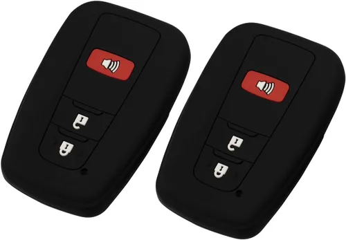 Miniatura 5 de Funda para llavero para Toyota Corolla Hatchback RAV4 XLE Prius de 3 botones 2019-2022, negro y negro Negro Negro