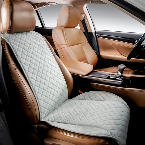 Miniatura 14 de IVICY Funda de asiento de coche de gamuza sintética para automóviles, suave y antideslizante, fundas protectoras de asiento delantero para la MARRÓN