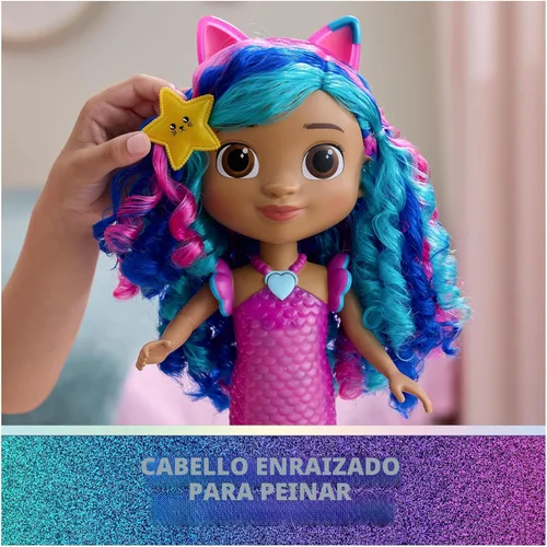 Miniatura 6 de DreamWorks Gabby's Dollhouse La Película, Sirena Gabby que Canta y Brilla, Muñeca Sirena Impermeable con Luces y Sonidos, Juguetes para Niñas