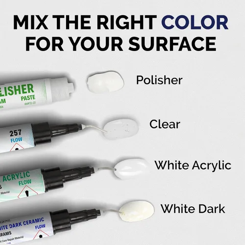 Miniatura 7 de Kit de reparación de encimera de cuarzo (Transparente, Acrílico blanco y color blanco oscuro) - Ideal como kit de reparación de azulejos, fibra