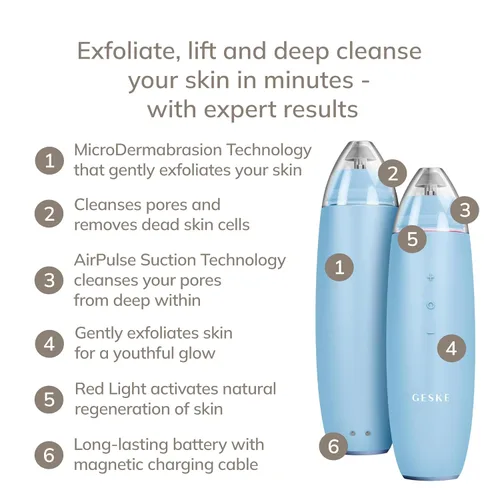 Miniatura 2 de GESKE SmartAppGuided™ MicroDermabrasion Blackhead Remover 7 en 1 Removedor de puntos negros Limpiador eléctrico de poros Innovadora taza