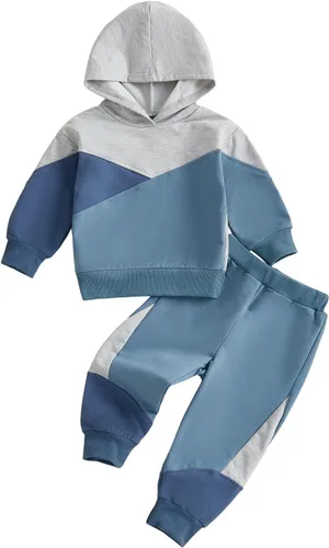 Miniatura 188 de Conjunto de ropa de otoño e invierno para bebé y niño, sudadera larga con capucha y pantalones para niños pequeños, 6, 12, 18, 24 meses, 2T