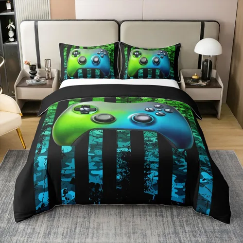 Miniatura 8 de Funda de edredón de 100 % algodón para adolescentes, funda de edredón de videojuegos para niños, niñas, jóvenes, niños, decoración reversible