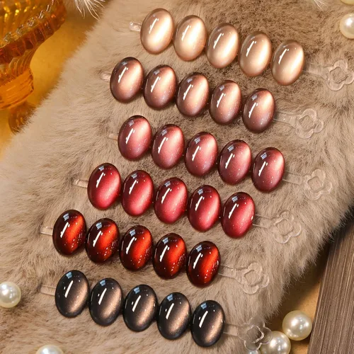 Miniatura 35 de Born Pretty - Esmalte de uñas en gel magnético Cat, set de esmalte de uñas de gel brillante retro magnético de 6 colores, kit de esmalte de uñas Oda