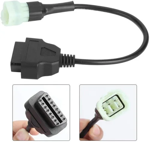 Miniatura 2 de cable adaptador de 6 pines a 16 pines, diagnóstico de fallas del motor OBD2 y detector, se ajusta para programación de ECU de motocicletas KTM