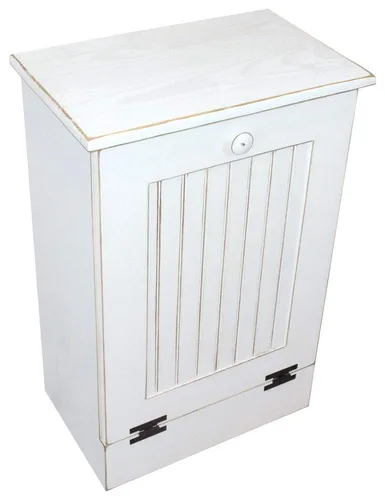Miniatura 18 de Soporte para cubo de basura/reciclaje de basura rebatible de madera, Pino, S Sólido - Cottage White
