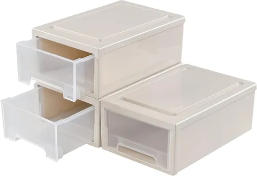 Miniatura 4 de Readsky Cajones de almacenamiento de plástico apilables de 6 cuartos de galón, unidad de cajón de plástico, 3 paquetes