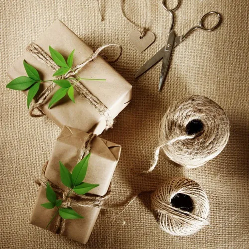 Miniatura 6 de Eforcase Cordel de yute de 0.039 in, 65.6 pies de cuerda de yute natural para manualidades, jardinería, agrupación, envoltura de regalos