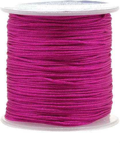 Miniatura 72 de Mandala Crafts Cordón de satén de nailon para la fabricación de joyas, 0.079 in, 55 yardas, cuerdas rojas de nailon, cordón de nudo chino para hacer