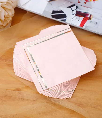 Miniatura 3 de 100 Servilletas Rosas - 4 Diseños Surtidos l Servilletas de Cóctel de 3 Capas Dobladas 5 x 5 Pulgadas l Servilletas de Bar Servilletas Desechables