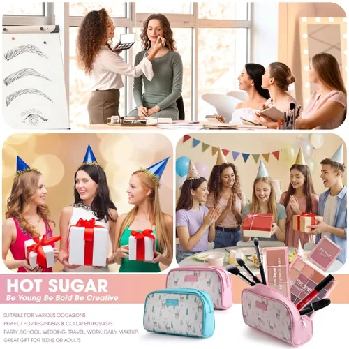 Miniatura 5 de Hot Sugar Kit de Maquillaje de Viaje Todo en Uno, Kit de Maquillaje para Mujeres Kit Completo, Set de Regalo de Maquillaje para Principiantes y Azul