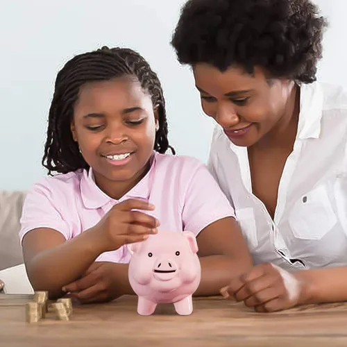 Miniatura 9 de Alcancía de Cerámica en Forma de Cerdo para Adultos, Debe Romperse para Abrir, Banco de Monedas para Niñas y Niños, Caja de Dinero en Efectivo