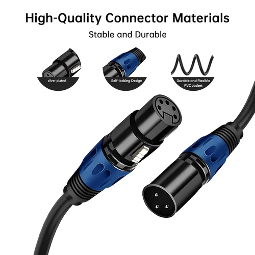 Miniatura 4 de Cable de luz de escenario DMX de 11.8 pulgadas, cable XLR DJ, conector XLR macho de 3 pines a conexión XLR DMX hembra de 5 pines para, foco de luz