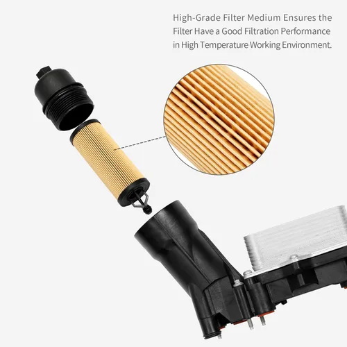 Miniatura 3 de Carcasa del filtro de aceite del enfriador de aceite con juntas Compatible con 3.6L 2011-2016 Dodge Journey Grand Caravan Jeep Wrangler Chrysler